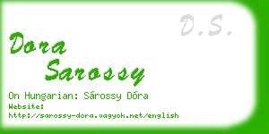dora sarossy business card